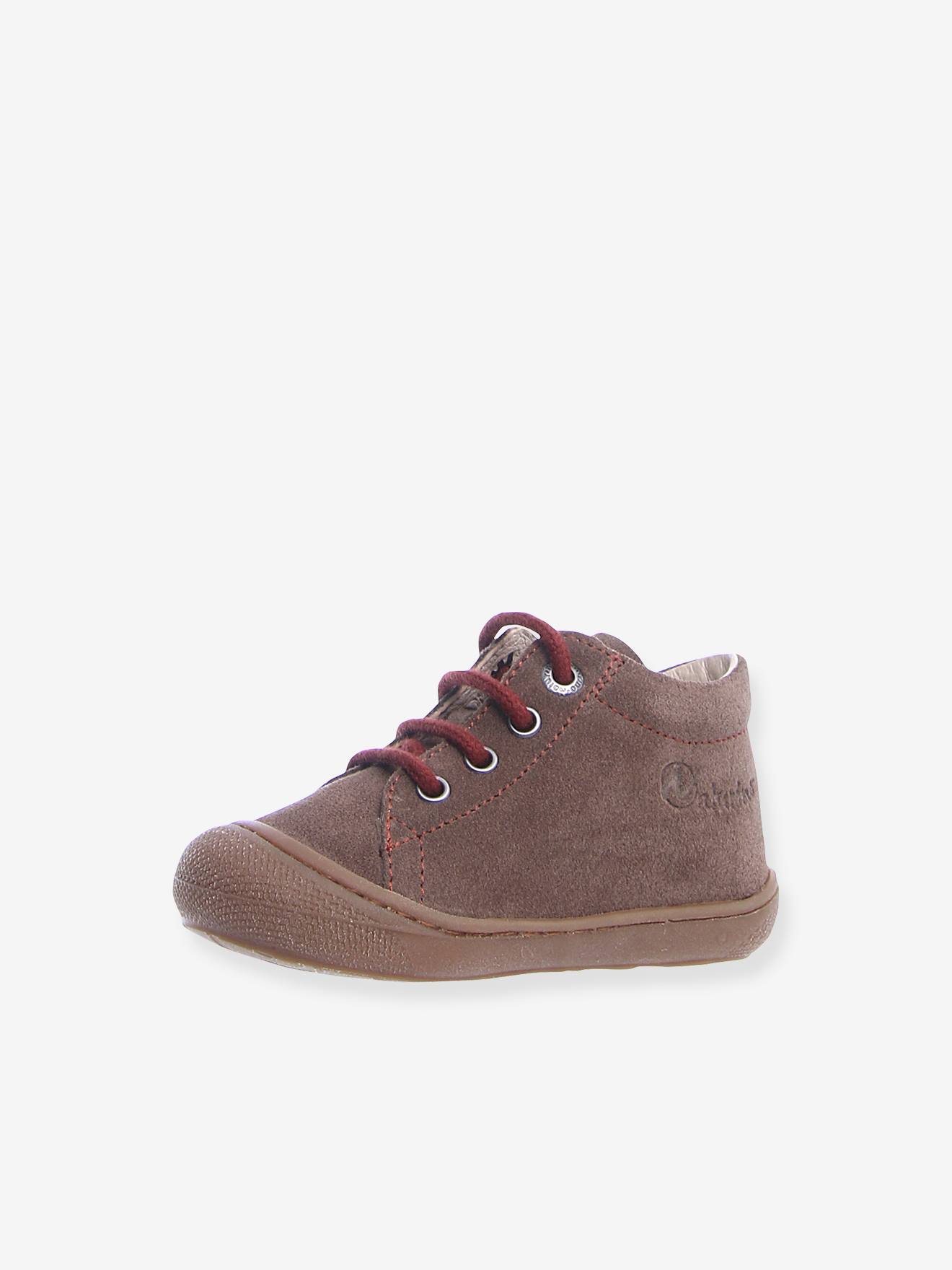 Sapatinhos de bebê Cocoon Velours NATURINO® First Steps, bege médio, lisos