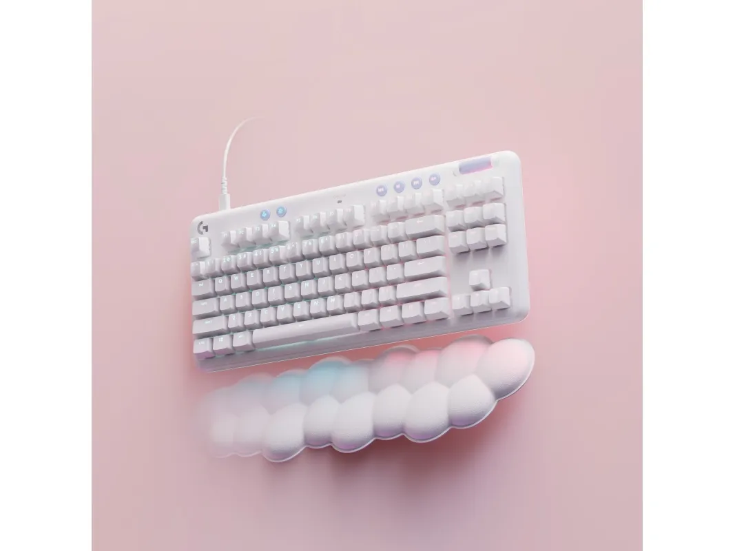 Logitech G713 - Tastatur - tenkeyless - bagbelyst - USB - layout: Nordisk - tastkontakt: Linear- hvid