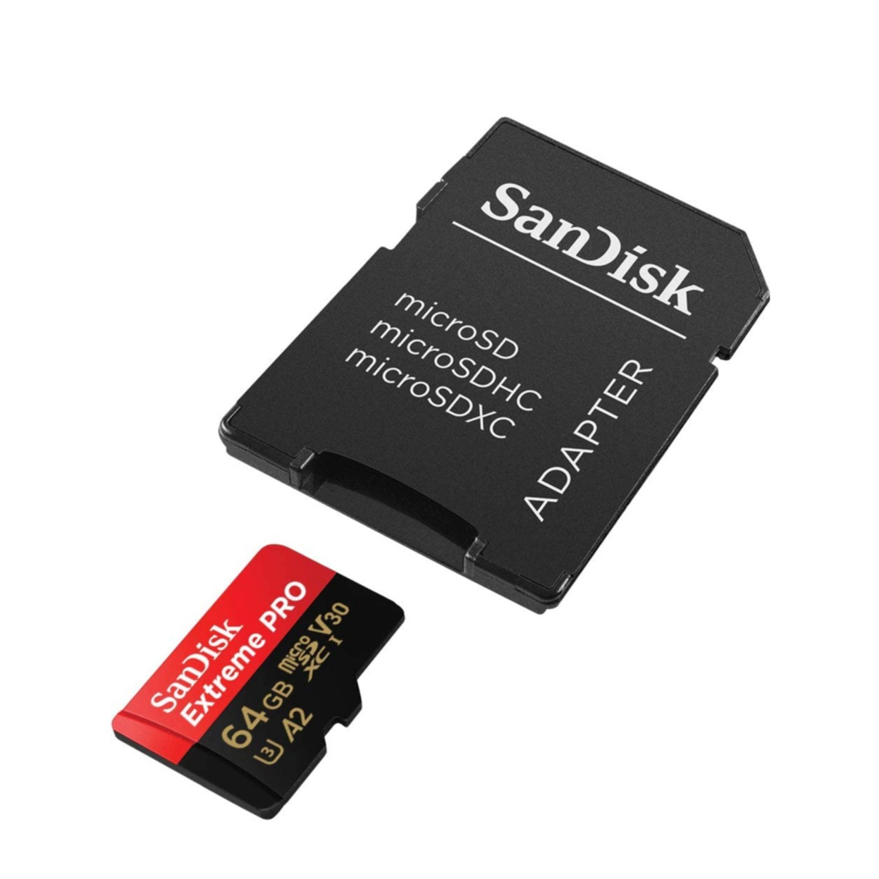 64GB Extreme Pro Micro SDXC A2 TransFlash Speicherkarte   SD Adapter Class V30 U3 UHS-I 200 MBps (SDSQXCU-064G-GN6MA)