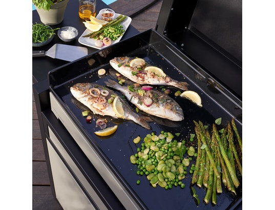 FORGE ADOUR - Plancha gaz Premium, 60 cm Chassis acier noir et gris