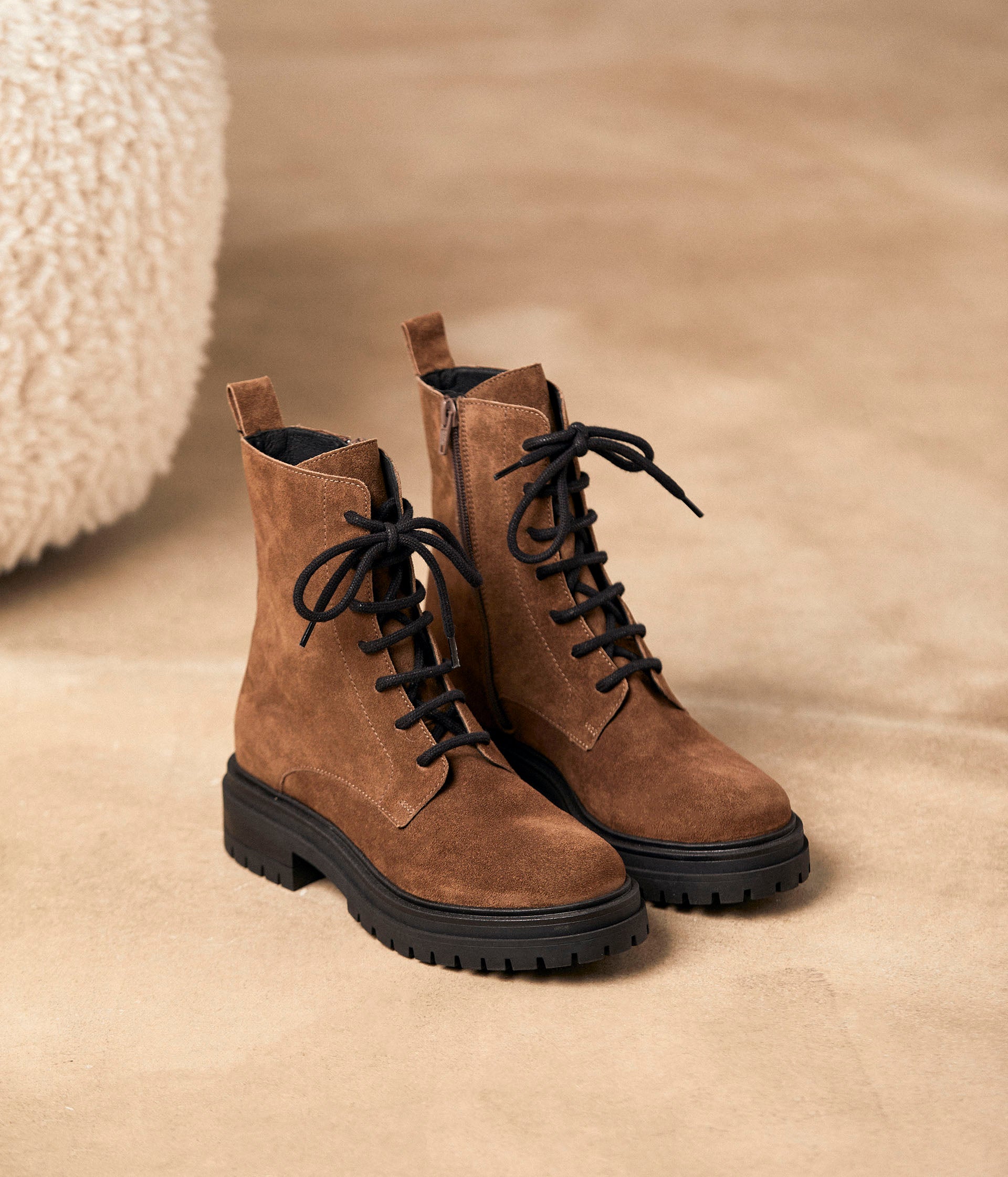 Bottines taupe crantées Aysha