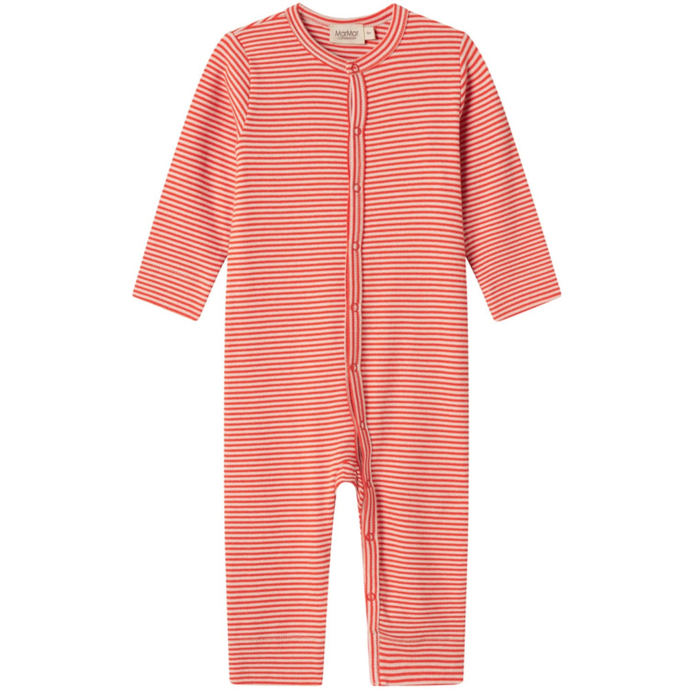 Køb MarMar Modal Fine Rib Red Stripe Ruka Heldragt