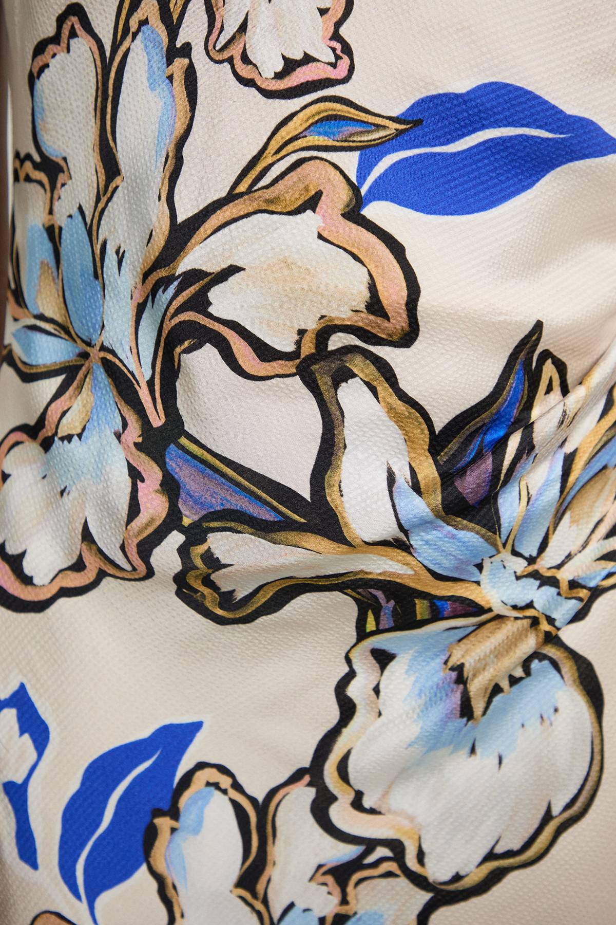 KarenMillen Robe Mi-longue En Satin De Viscose Imprimée À Détail Asymétrique