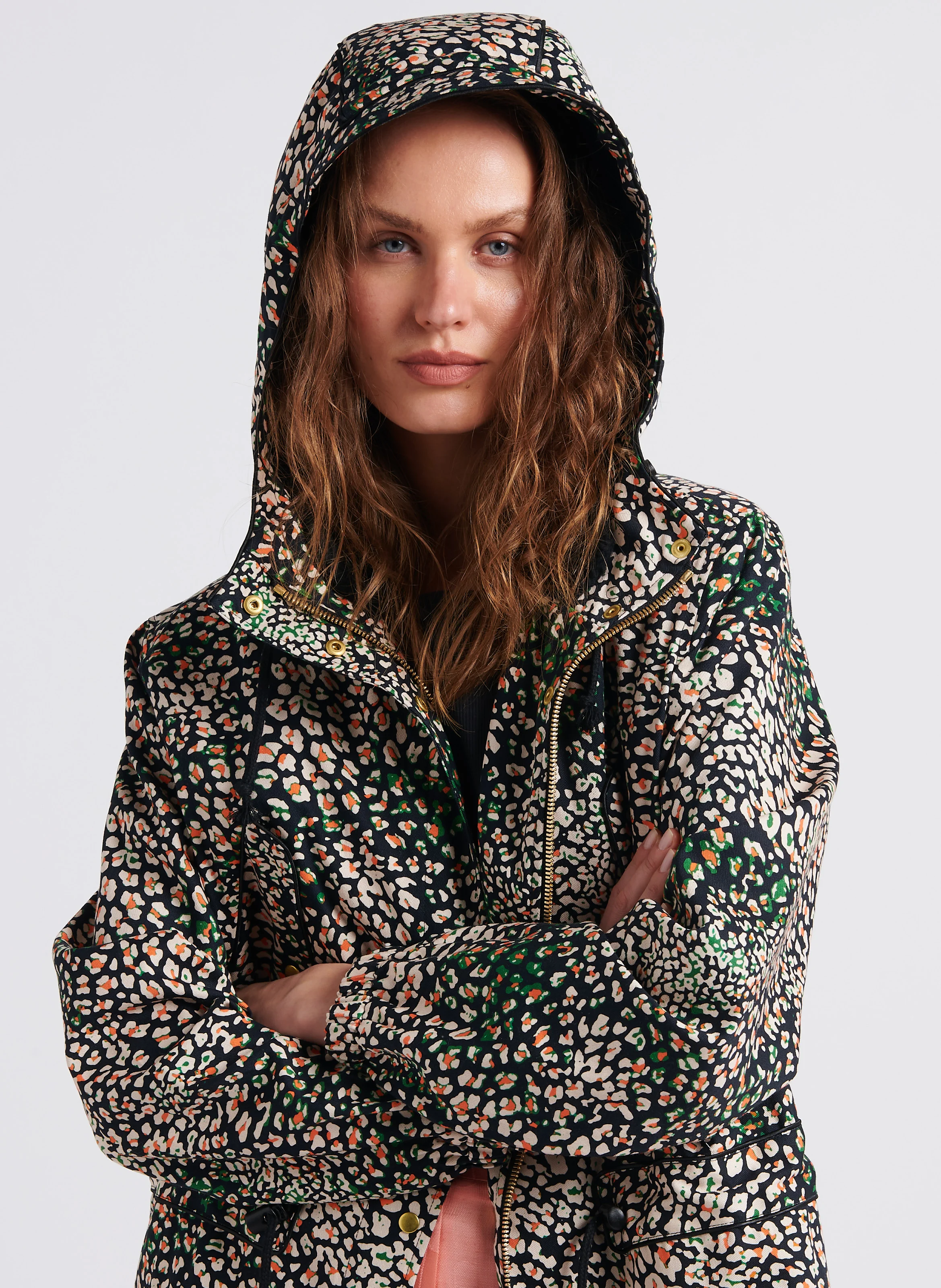ONUR - Manteau à capuche imprimé en coton| Multicolore