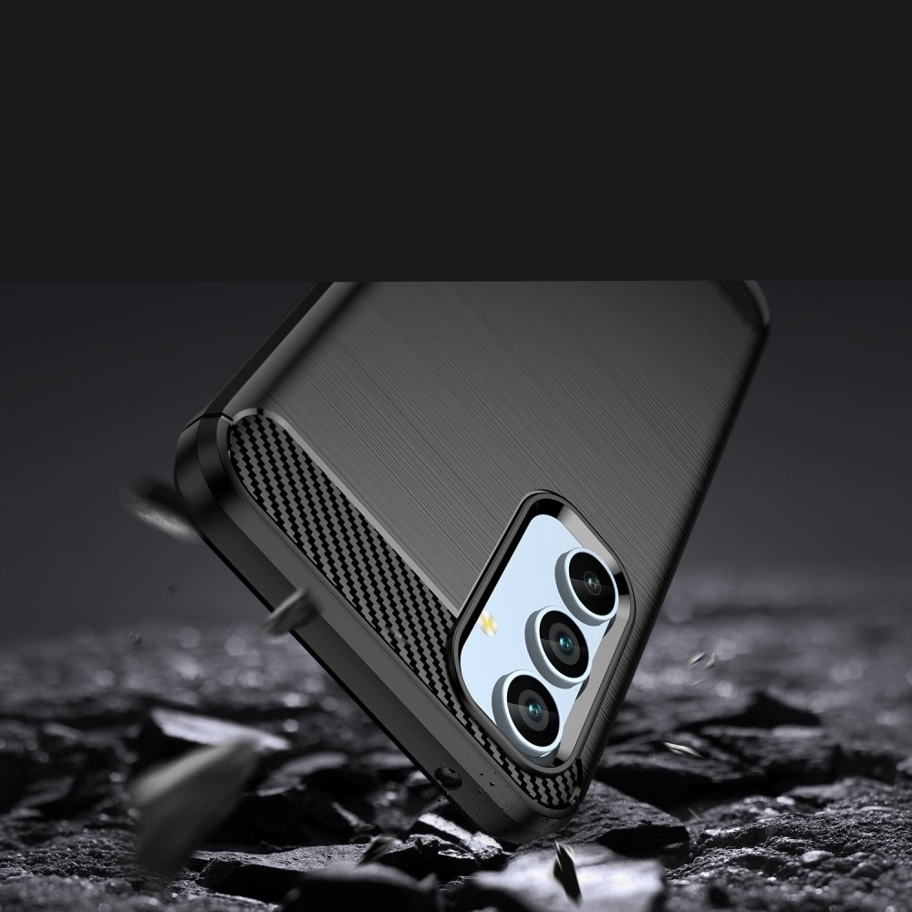 Samsung Galaxy A54 5G Gummi Case Schutzhülle im Carbon Look - Schwarz