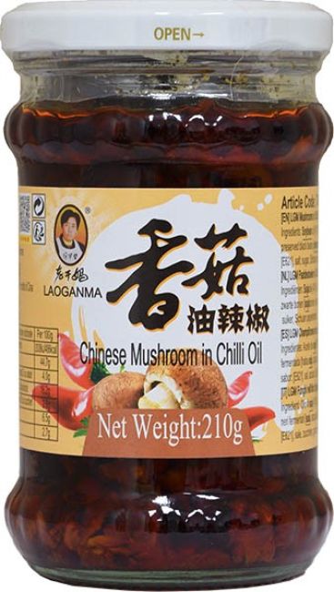 Lao Gan Ma Old Mother Chinese Paddenstoelen met Chili Olie 210g