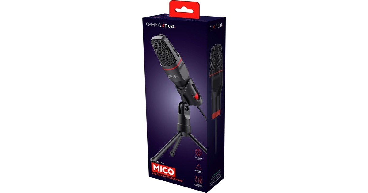TrustGXT 212 Mico USB Microfoon  (Zwart/rood)