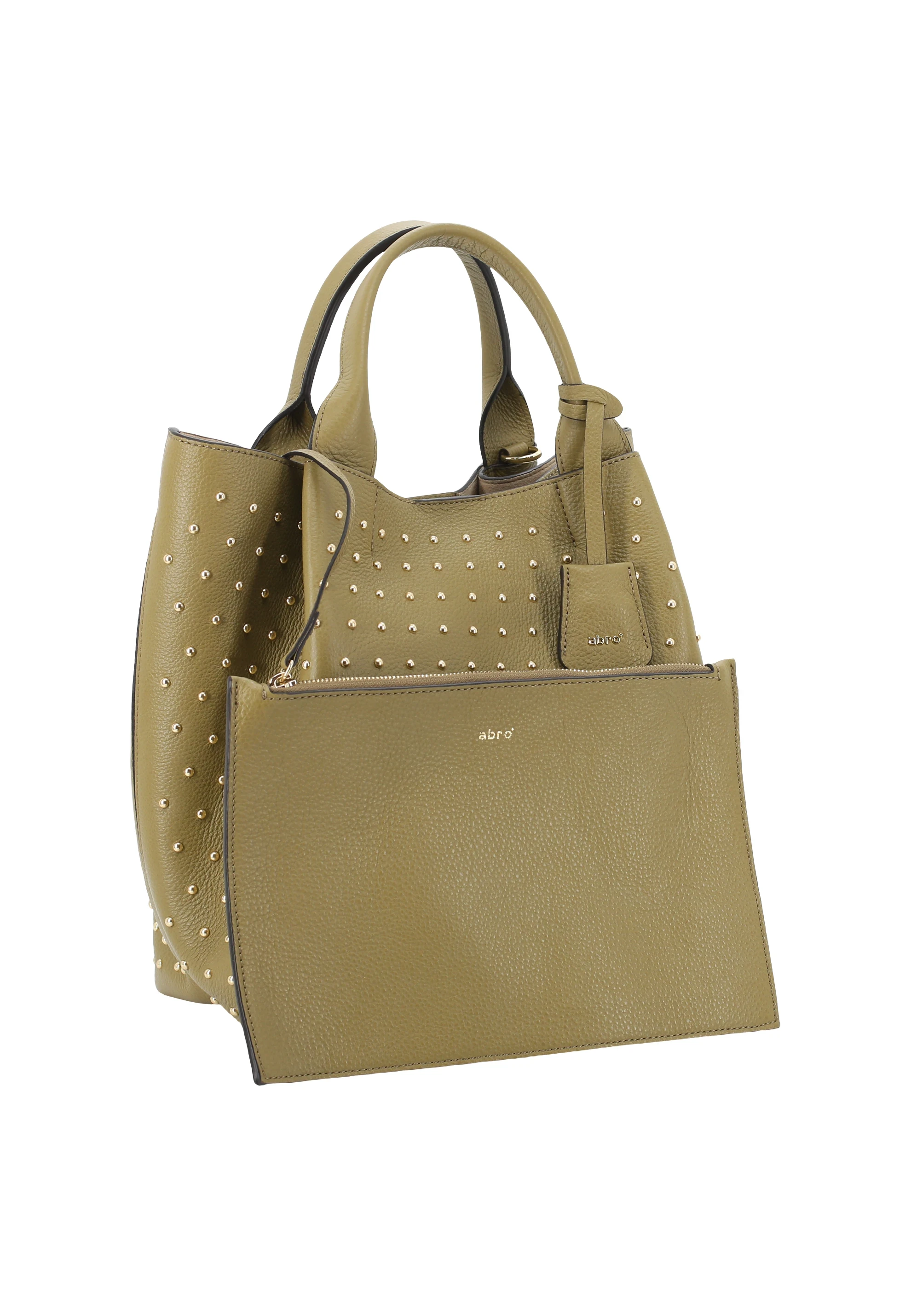Shopper ESSENTIAL studs medium Leather Agave Standard