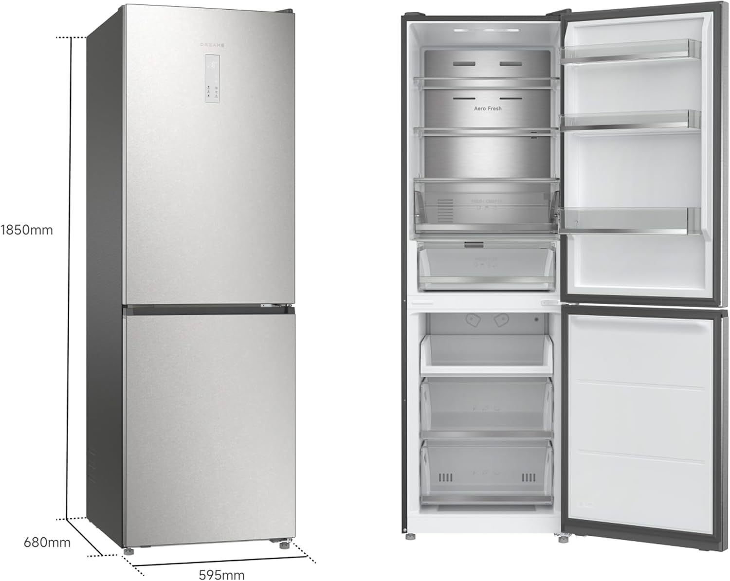 dreame Mega Pro 409 L Kühlschrank mit SpaceBoost Mega-Kapazität, schlankem Design, schneller und gleichmäßiger Kühlung, FreshFlex Multi-Modus-Zone, AeroFresh Reinhaltung und vereisungsfreier Funktion