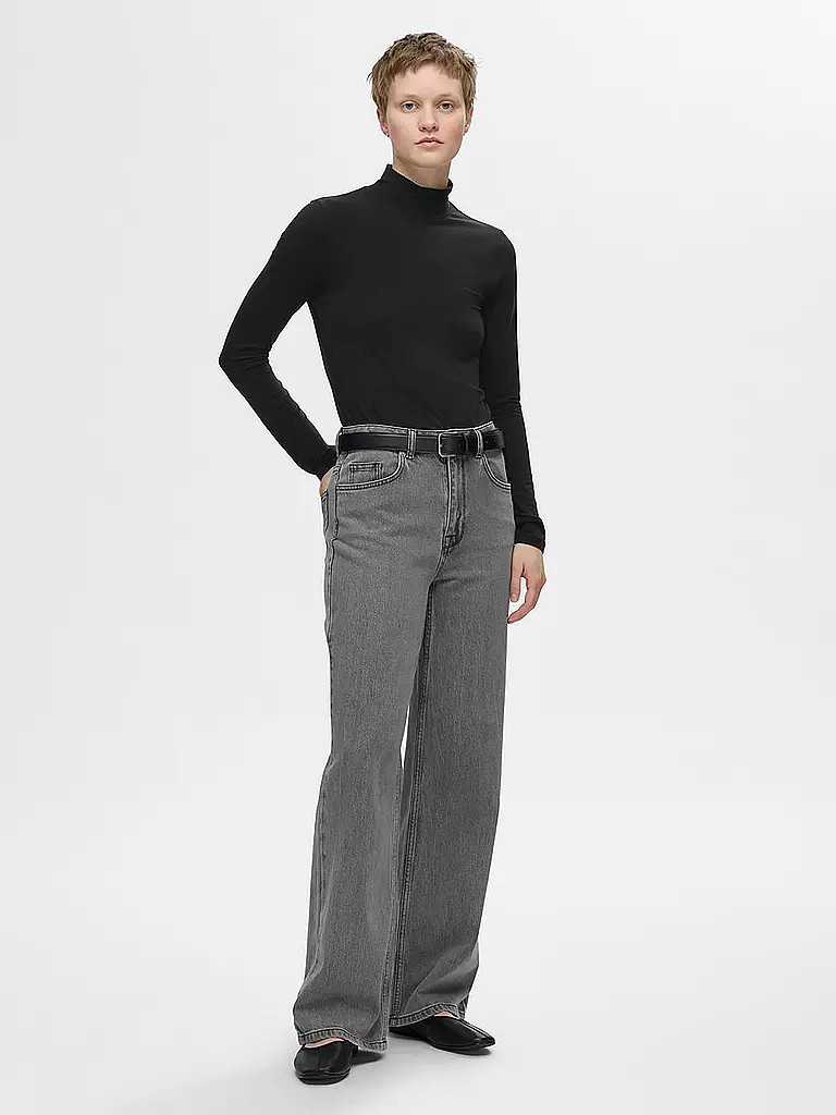 SELECTED FEMME Langarmshirt SLFMANJA schwarz