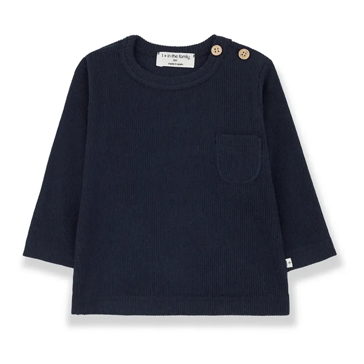 1+ in the family T-Shirt Côtelé Unai | Bleu marine