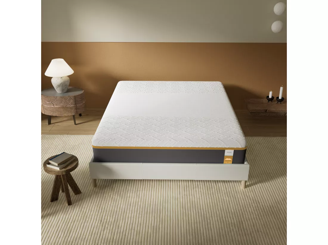 Matelas 90x200cm Ferme, Latex Naturel et Gel Mémoire De Forme, 28 Cm D'épaisseur