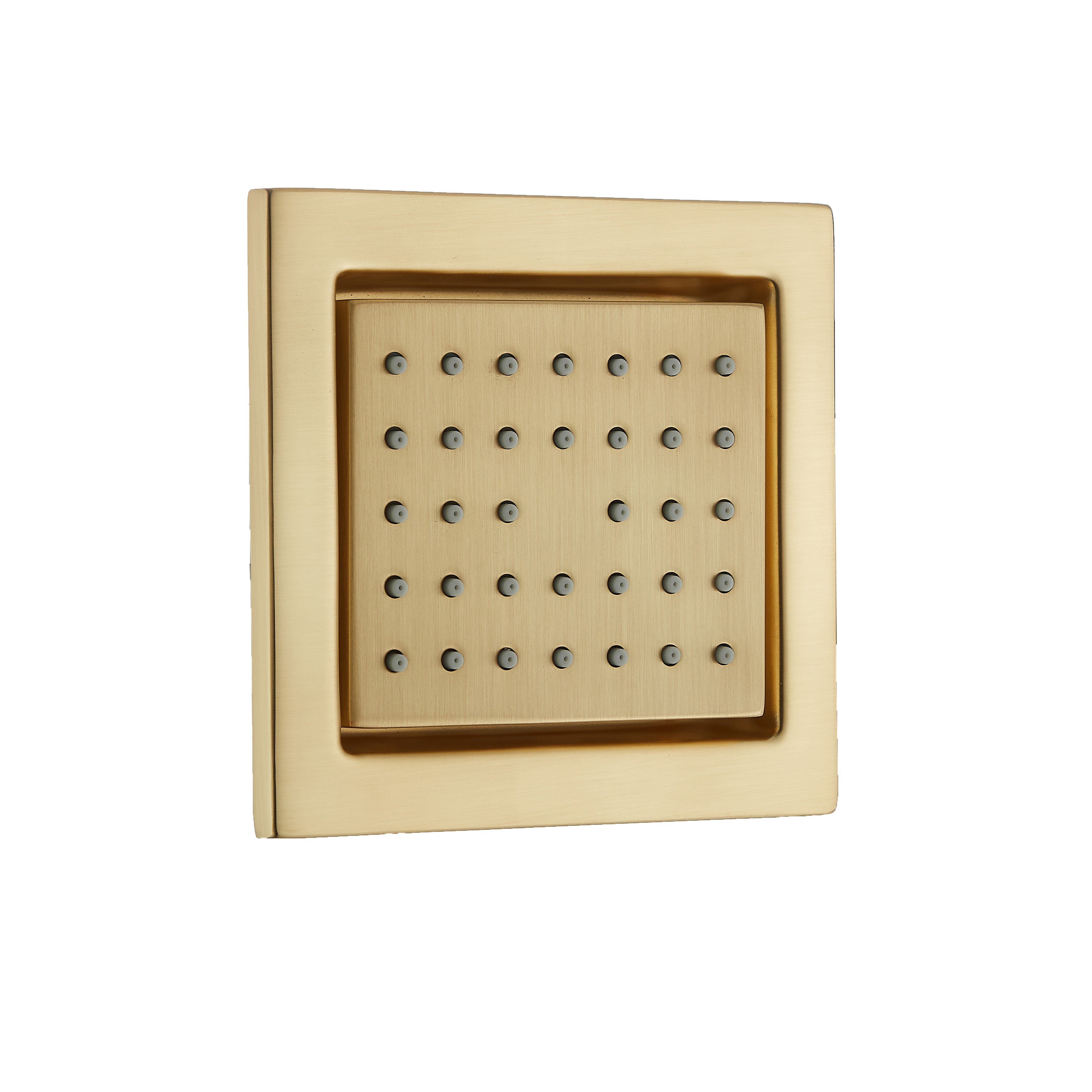 Saniclear Brass Stripes inbouw regendouche 30cm met vierkante massagejets en plafondarm geborsteld messing - mat goud