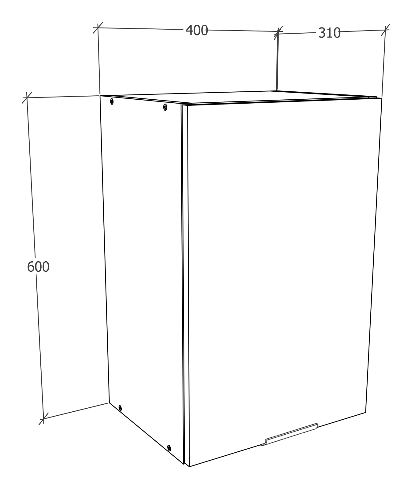 Hängeschrank FASOLA - weiß-anthrazit - 40 cm