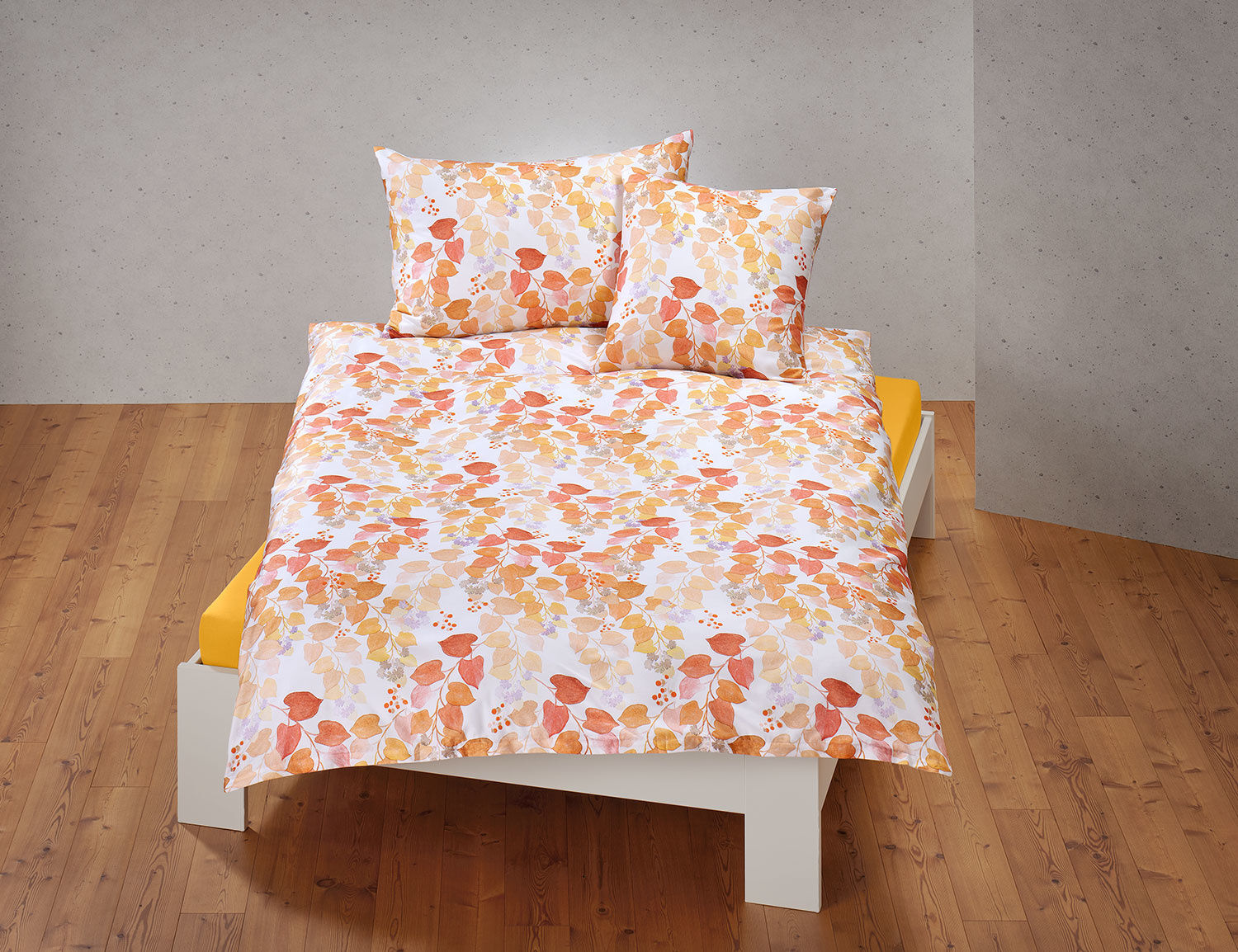 Bettwäsche mit herbstlichem Blätterprint