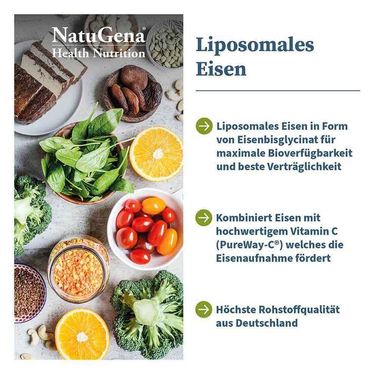 Liposomales Eisen + Vitamin C vegan Kapseln, 60 St