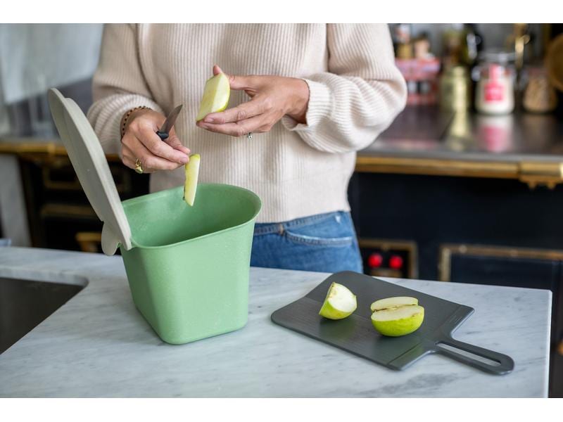 Koziol Komposteimer Bibo 3 l, Dunkelgrau/Grau Recyclingeimer