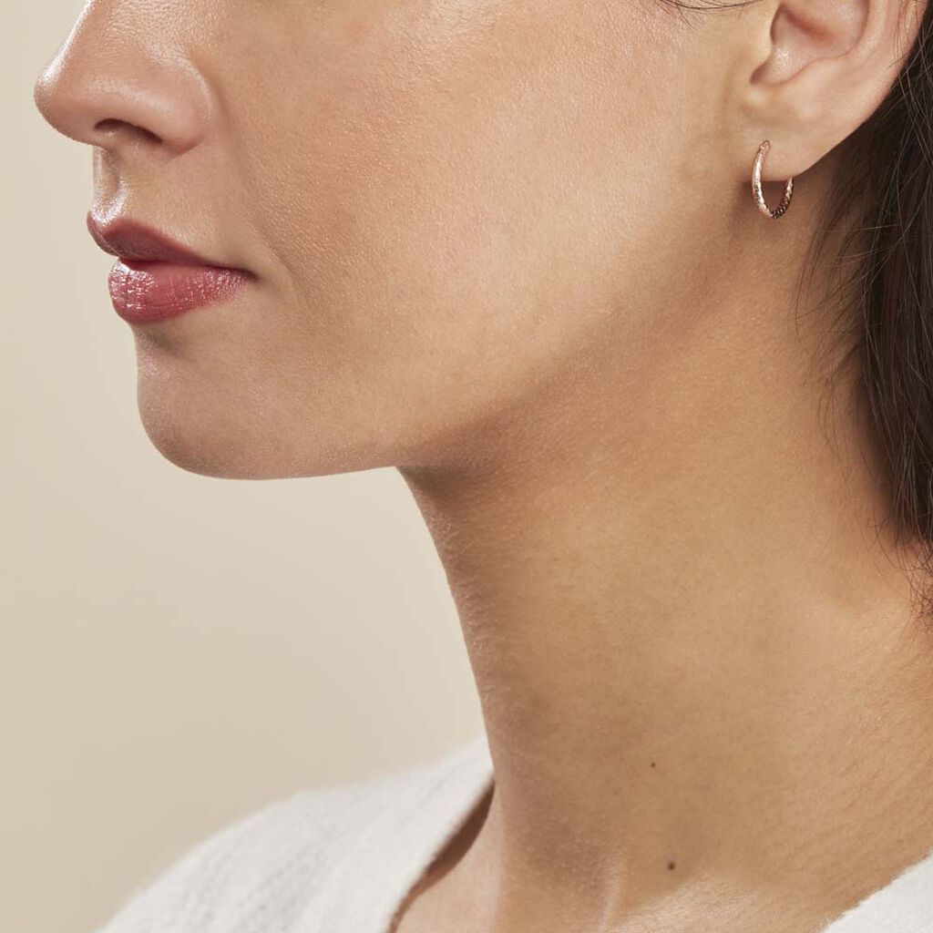 Créoles Argent Rose Agathe