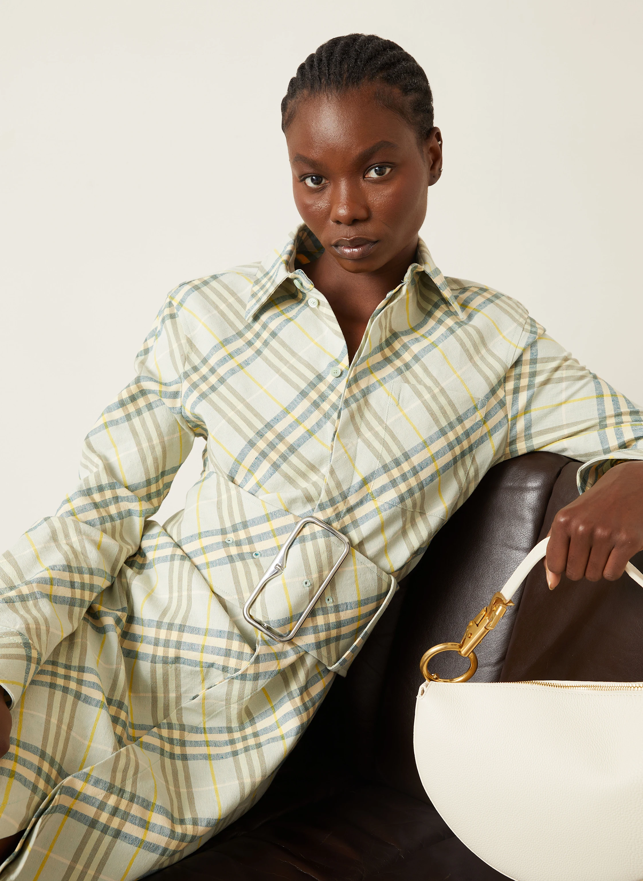 BURBERRY Hemdblusenkleid aus Leinen