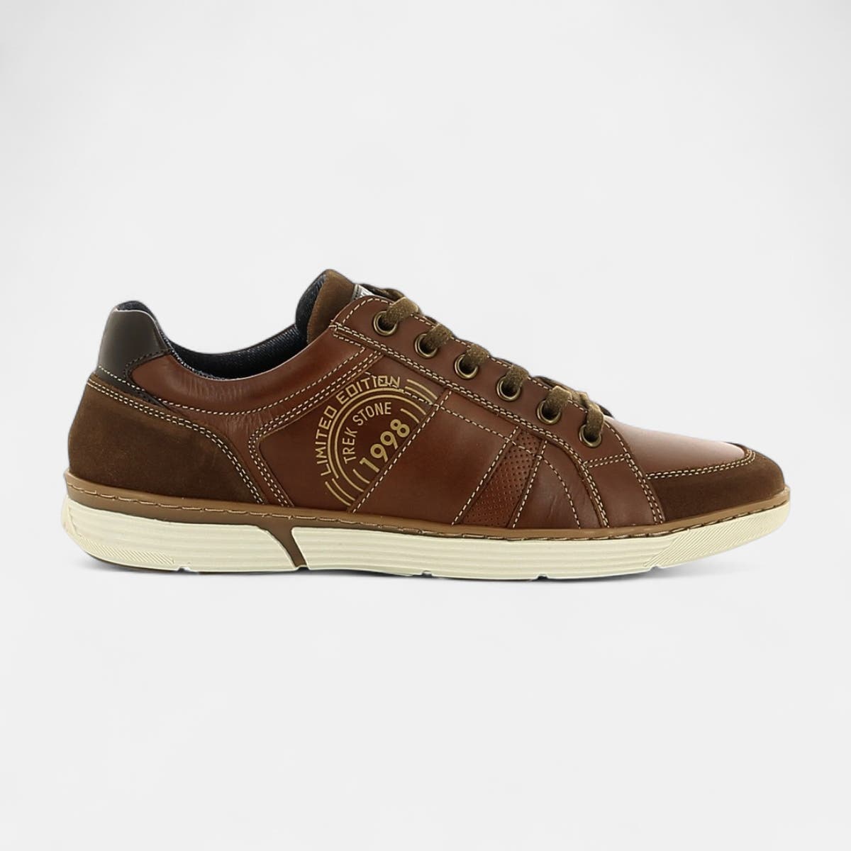Baskets basses Homme en cuir cognac
