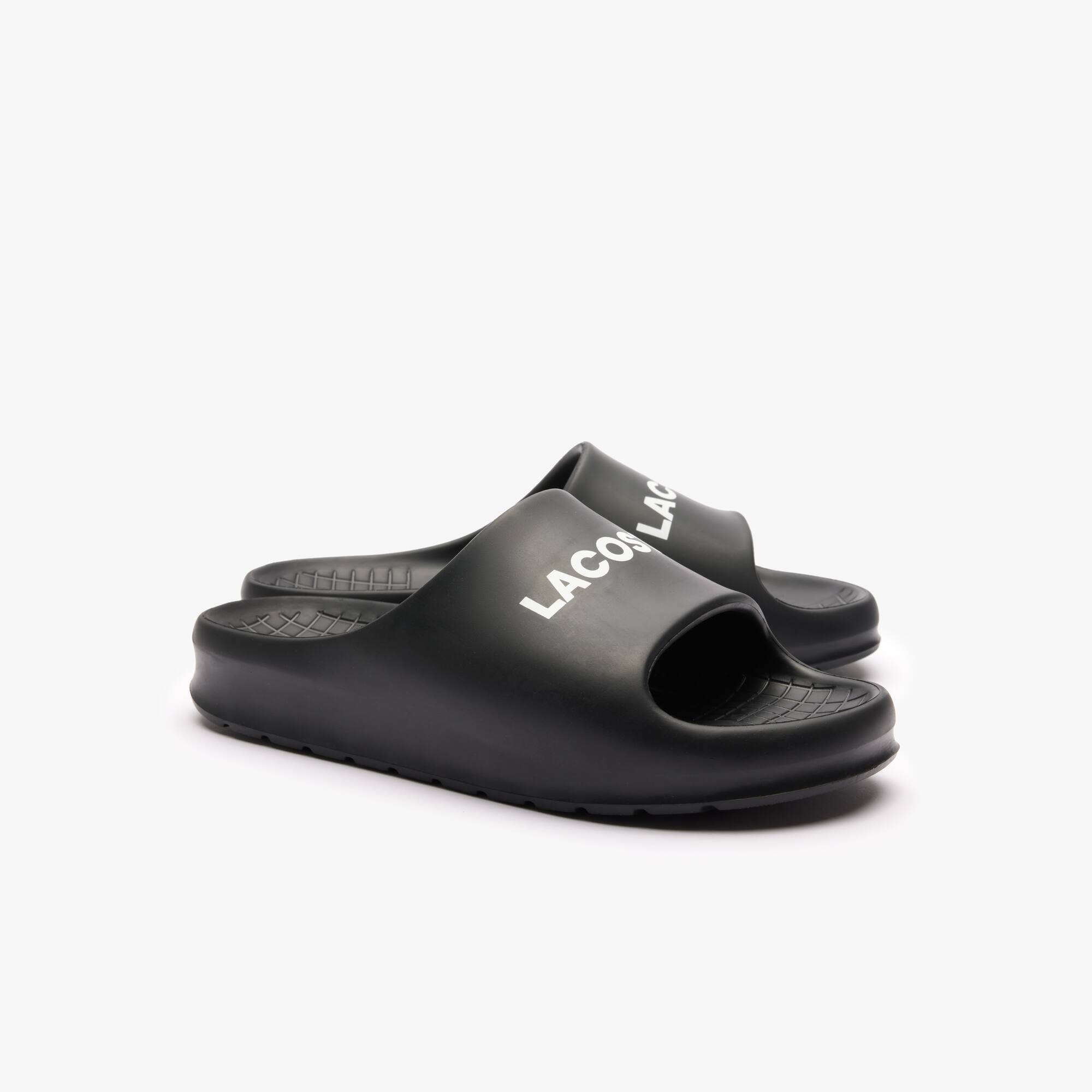 Claquettes Serve Slide 2.0 homme siglées Claquettes & Sandales - Noir - Lacoste - Homme