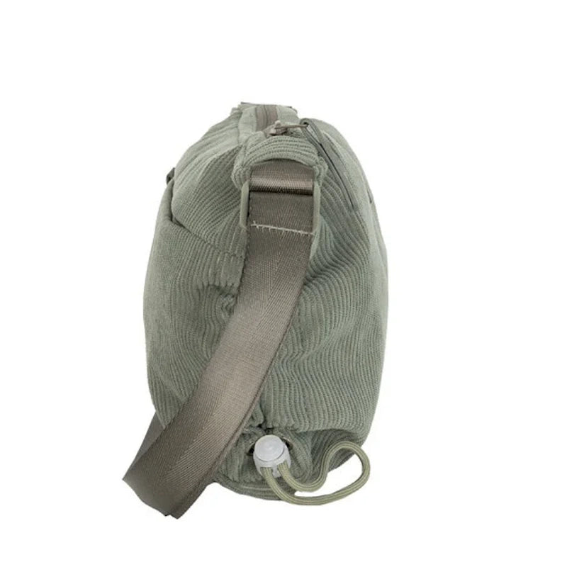 New Rebel Schoudertas Ribstof Sage Green