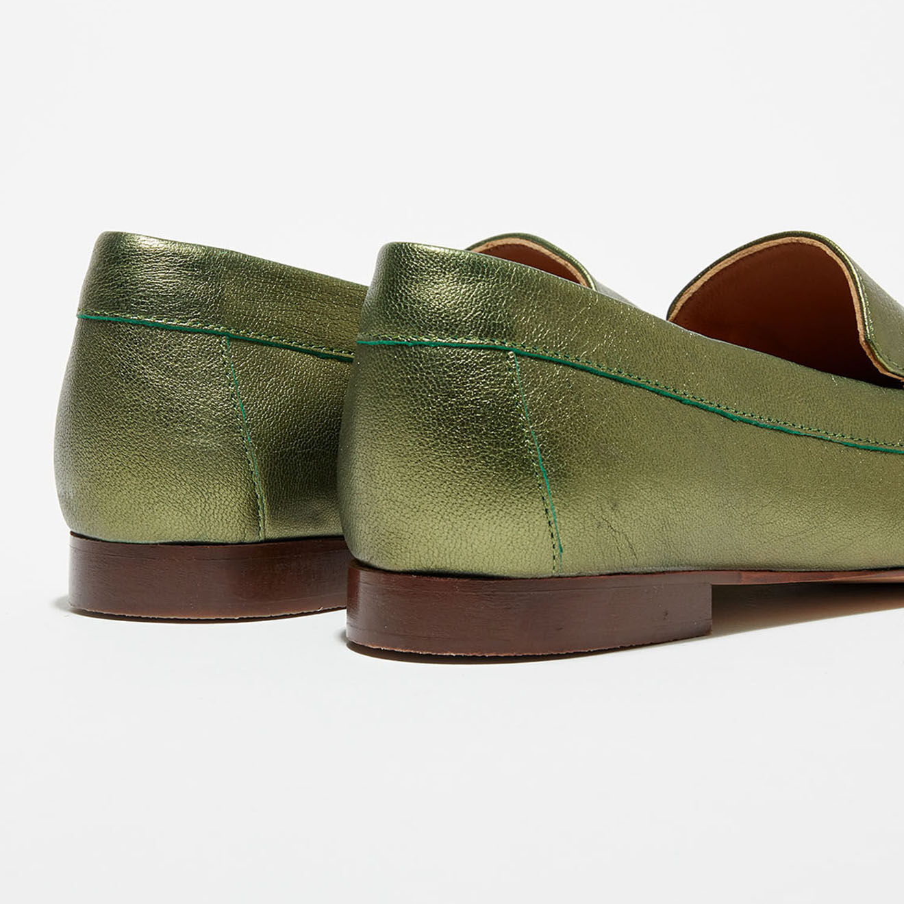 Quartier Latin Mocassins en Cuir Love irisés kaki
