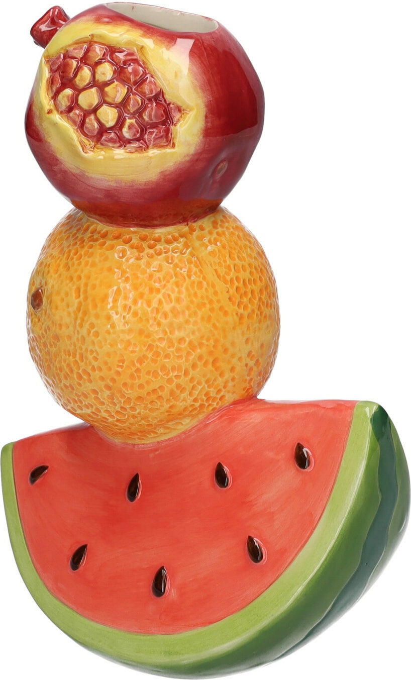 Duif vaas Fruity oranje / rood / groen 14,8 x 8 x 21 cm