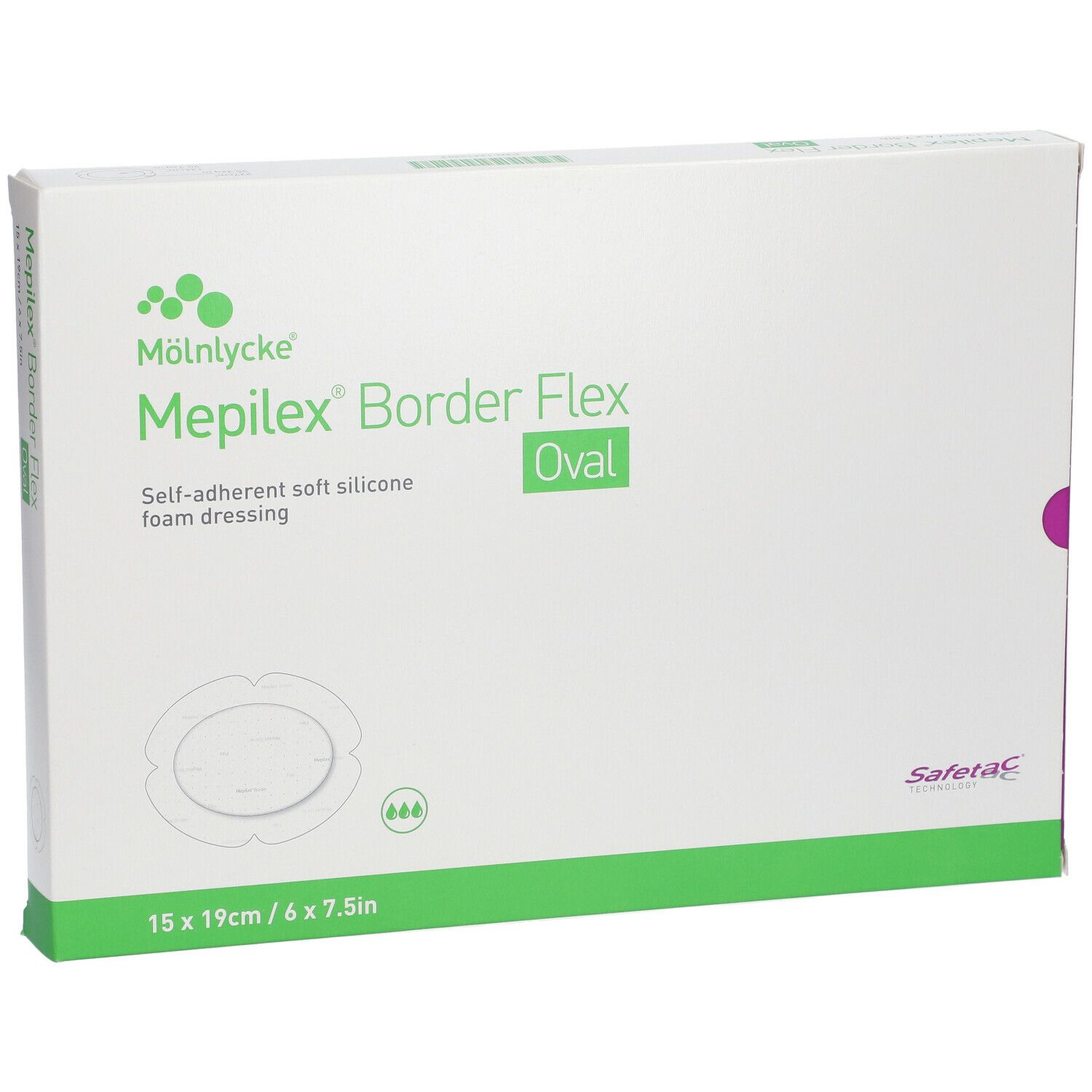 Mepilex® Border Flex 15 x 19 cm oval