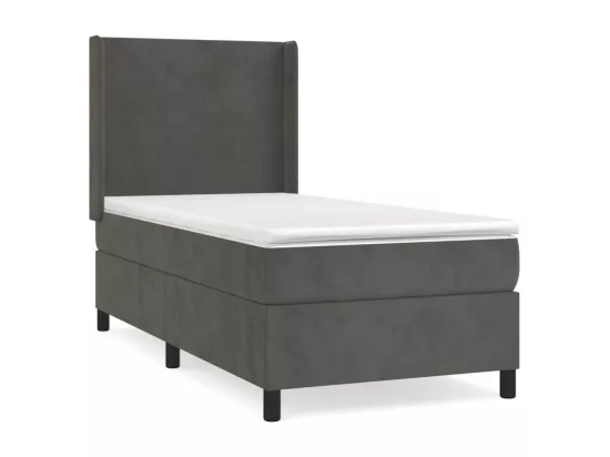 Sommier à lattes de lit avec matelas Gris foncé 100x200 cm