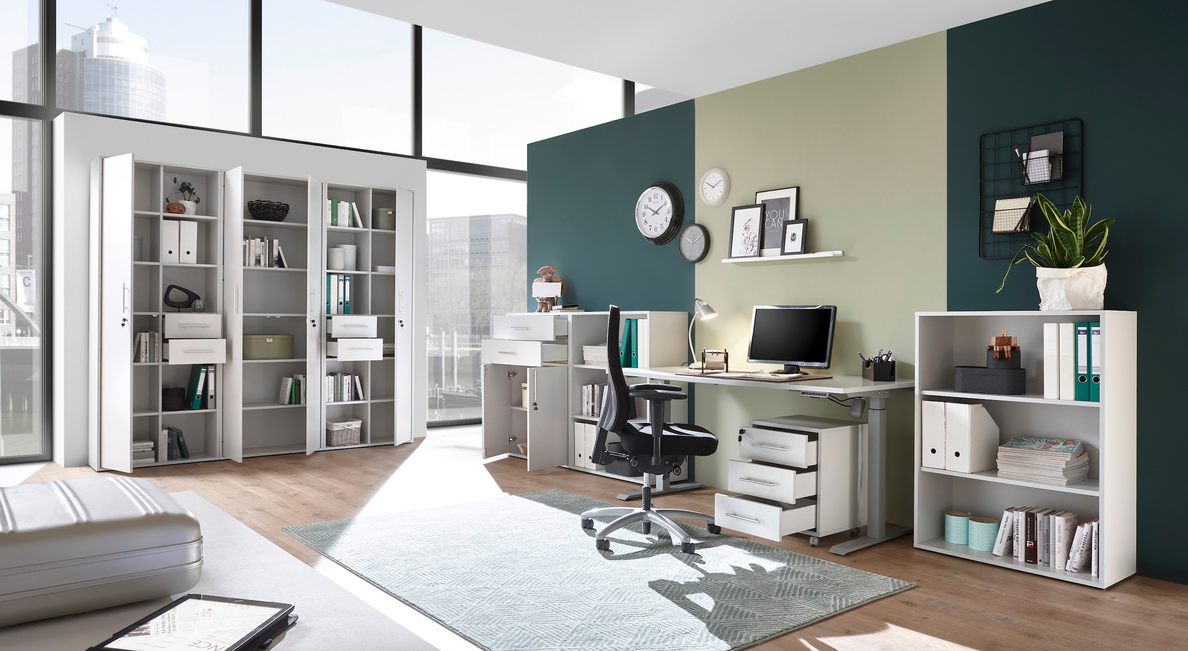 BEGA OFFICE Aktenregal »Pronto« Büroregal Lichtgrau, Bücherregal mit offenen Fächer