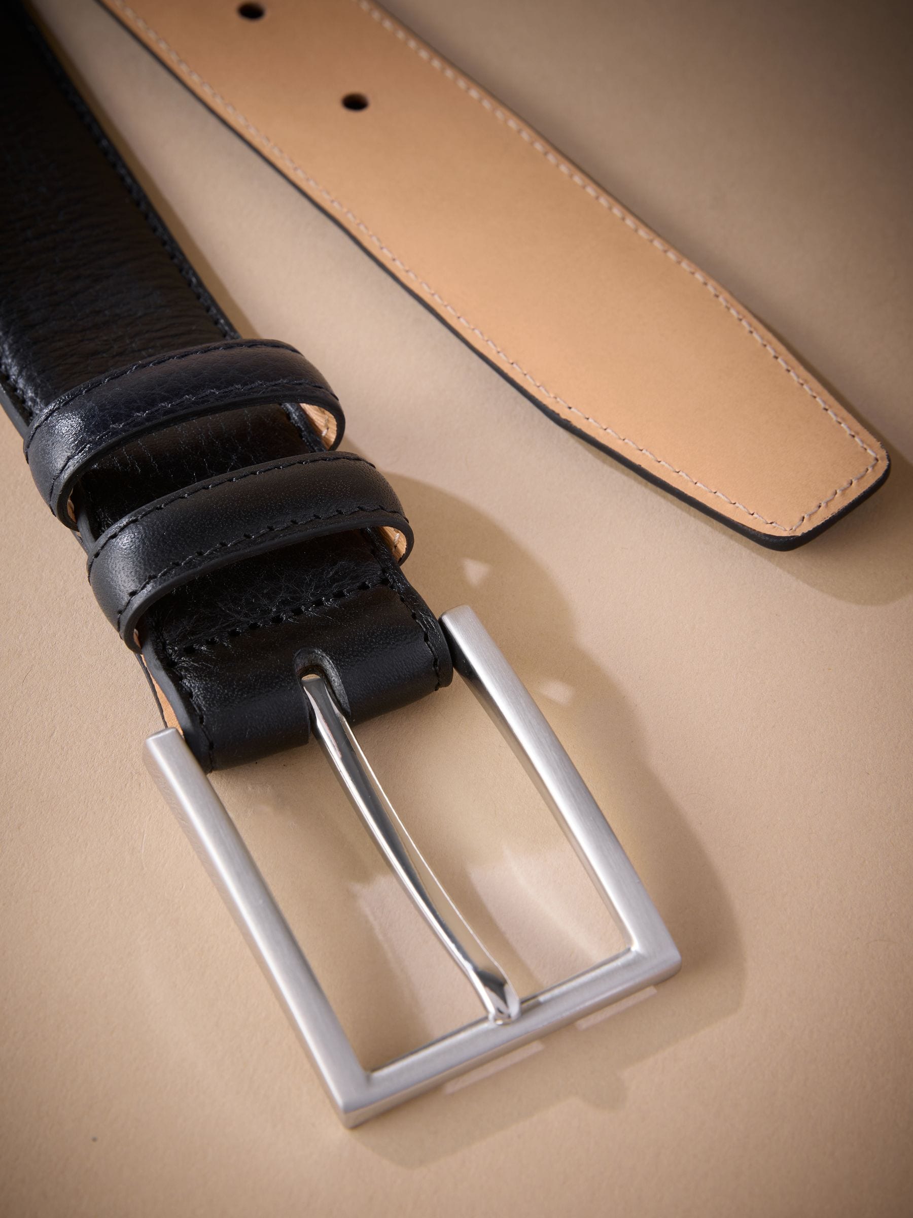 Zwart - Signature leren riem