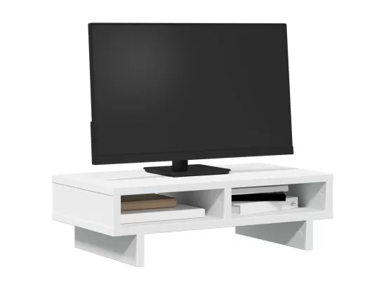 Support de moniteur blanc 50x27x15 cm bois d'ingénierie