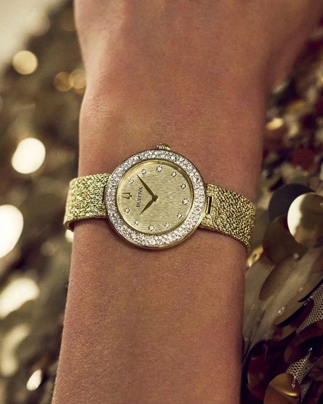 Bulova - 98L321 Crystal Collection - Dameshorloge - Goudkleurig - Swarovski Kristallen
