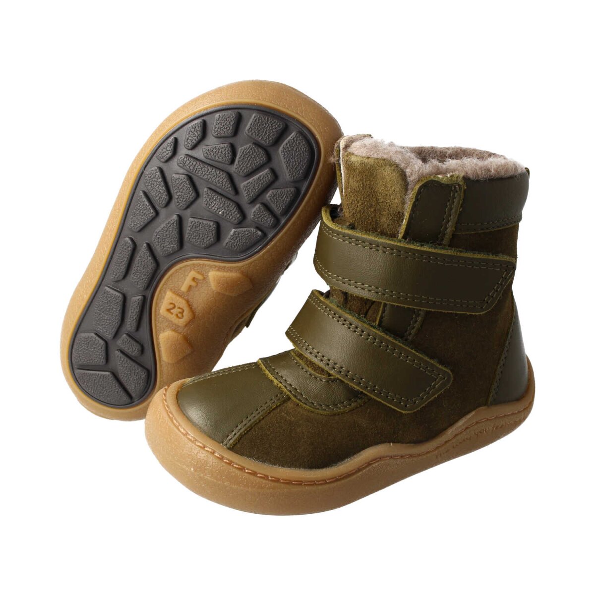 WB4203-WX5 khaki ANAPURNA BIO NAPPA-VELOURSLEDER TEX (PFC-FREI) wool velcro Weite/W