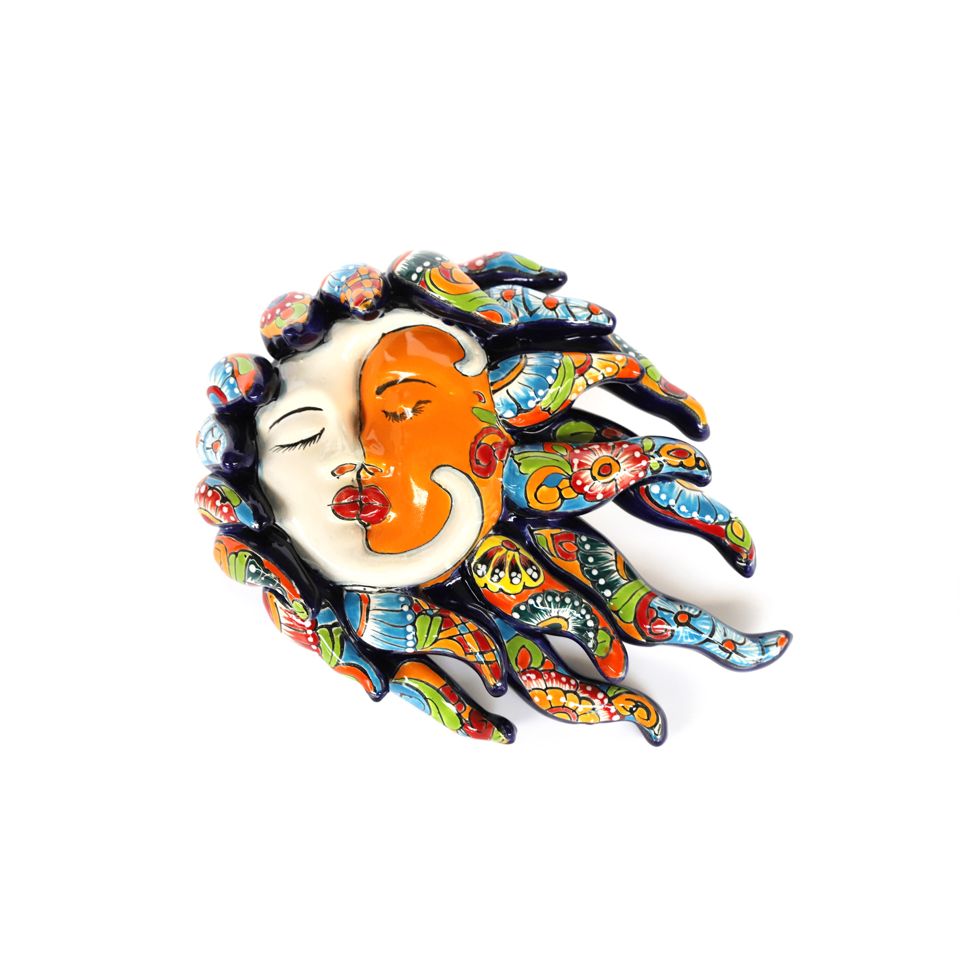 Keramik-Wandschmuck 'Besucon', multicolor, B 34 cm, H 25 cm, L 9 cm von fischer's lagerhaus