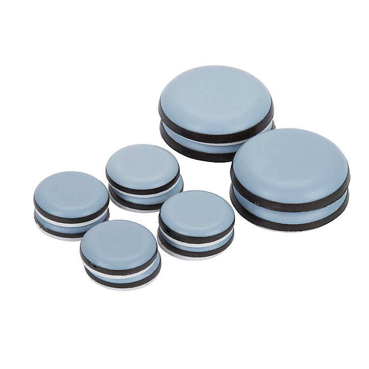 Patin auto-adhésifs Diall 30/19 mm x 12, blanc + gris/bleu