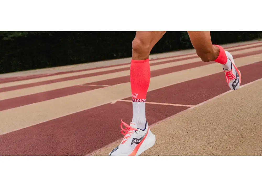 Compressport Full Socks Oxygen Compressiesokken Fluo Rood