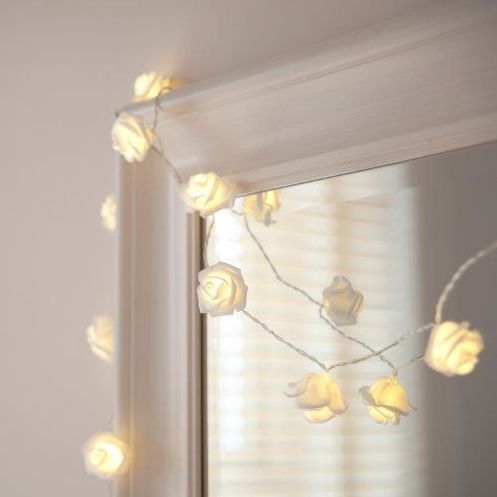 Lights4fun - Bloemenlichtketting - Wit - 30 LEDs - Warm Wit - Met Stekker