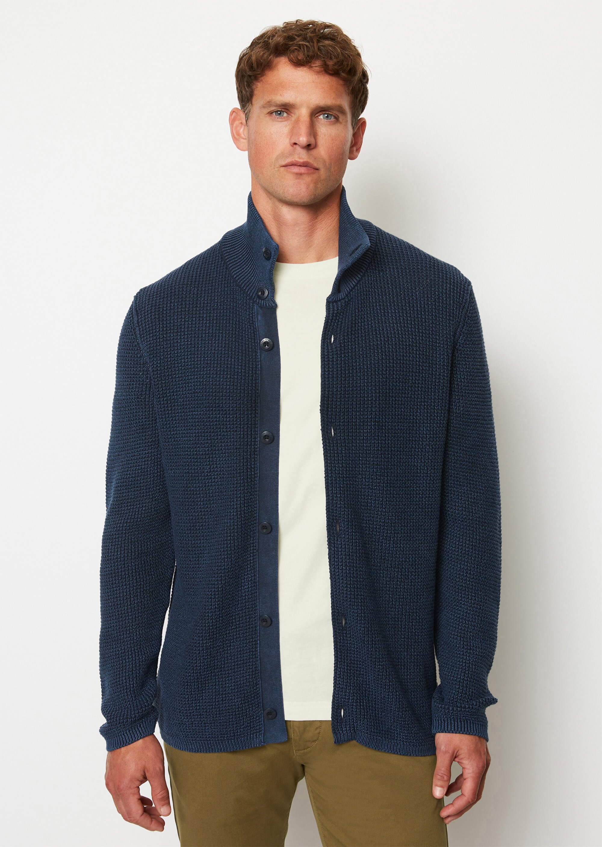 Strickjacke regular aus Bio-Baumwolle mit Struktur