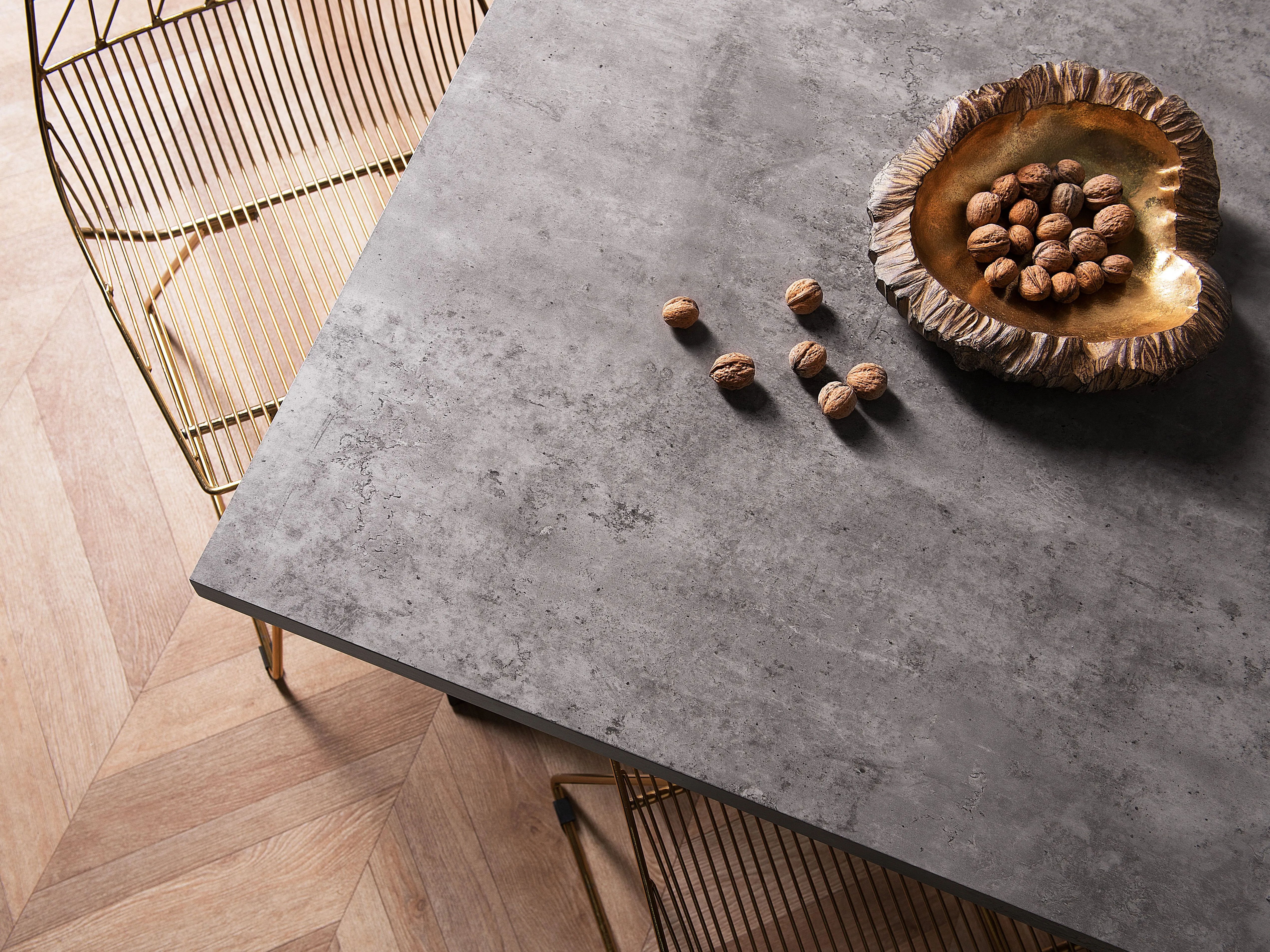 Eettafel BENSON Grijs beton-effect 90 cm 160 cm