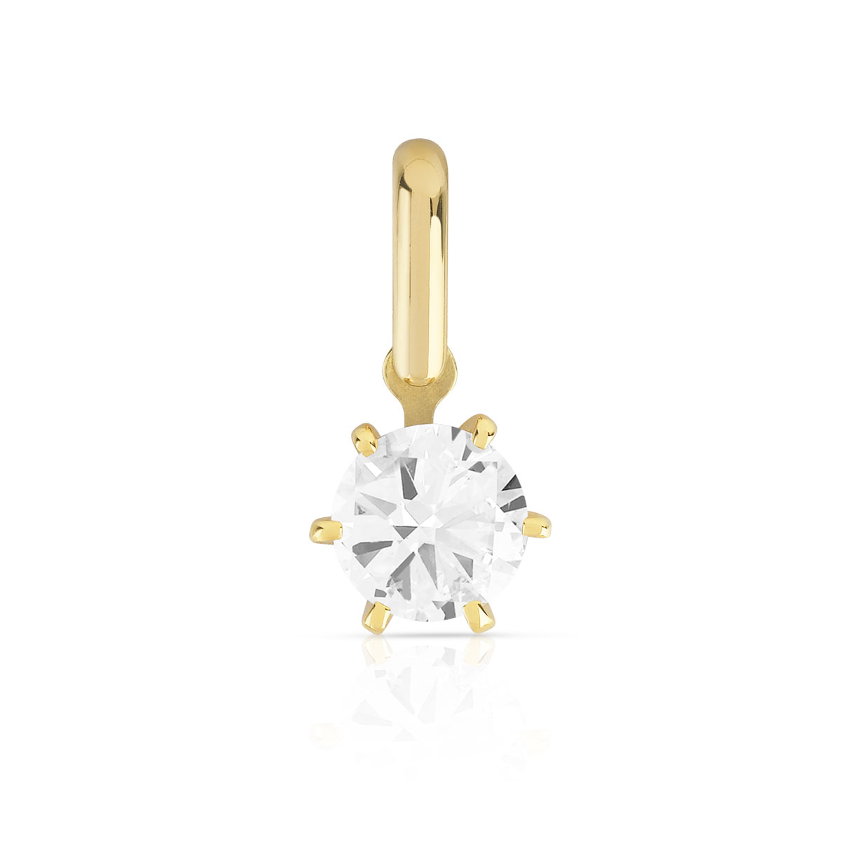 Pendentif or 750 jaune diamant 0.40 carat H/P1