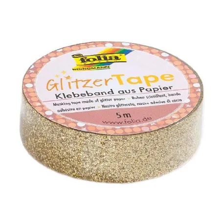Folia Glitzer Tape gold, ca. 5 m x 15 mm