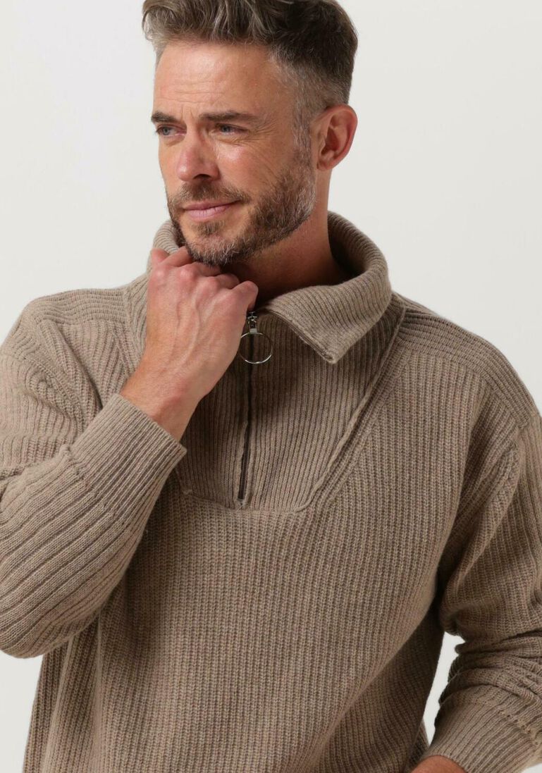 THE GOODPEOPLE beige the goodpeople trui kzip
