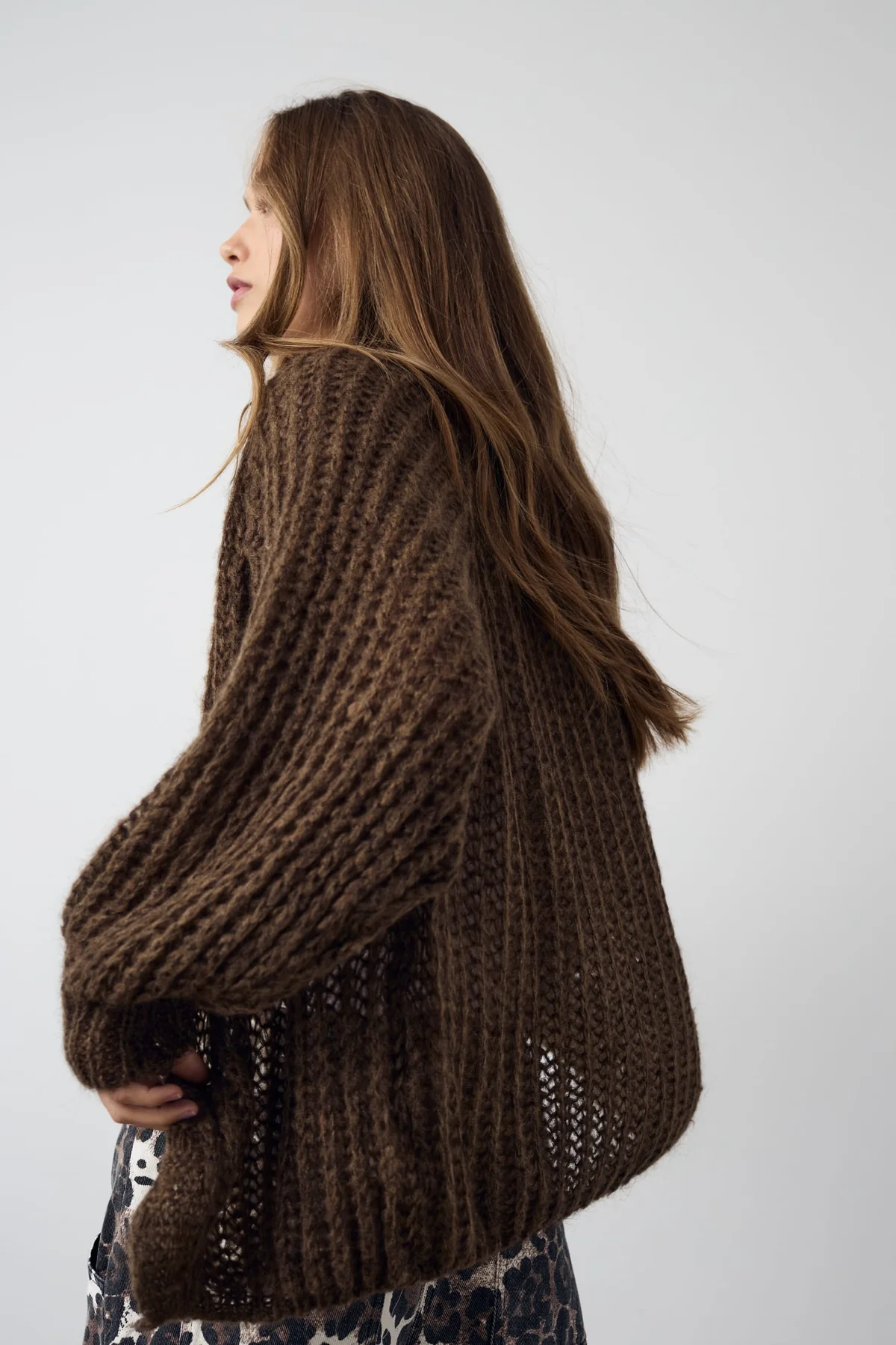 Noella Joseph Knit Cardigan 1286 chocolate melange