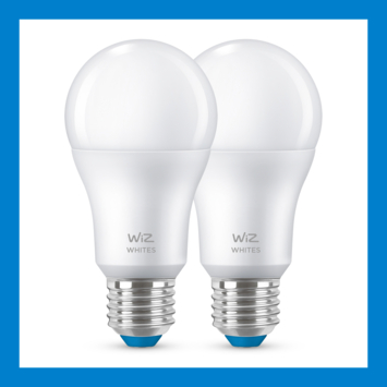 WiZ Connected LED peer E27 60 W mat koel tot warmwit licht dimbaar 2 stuks