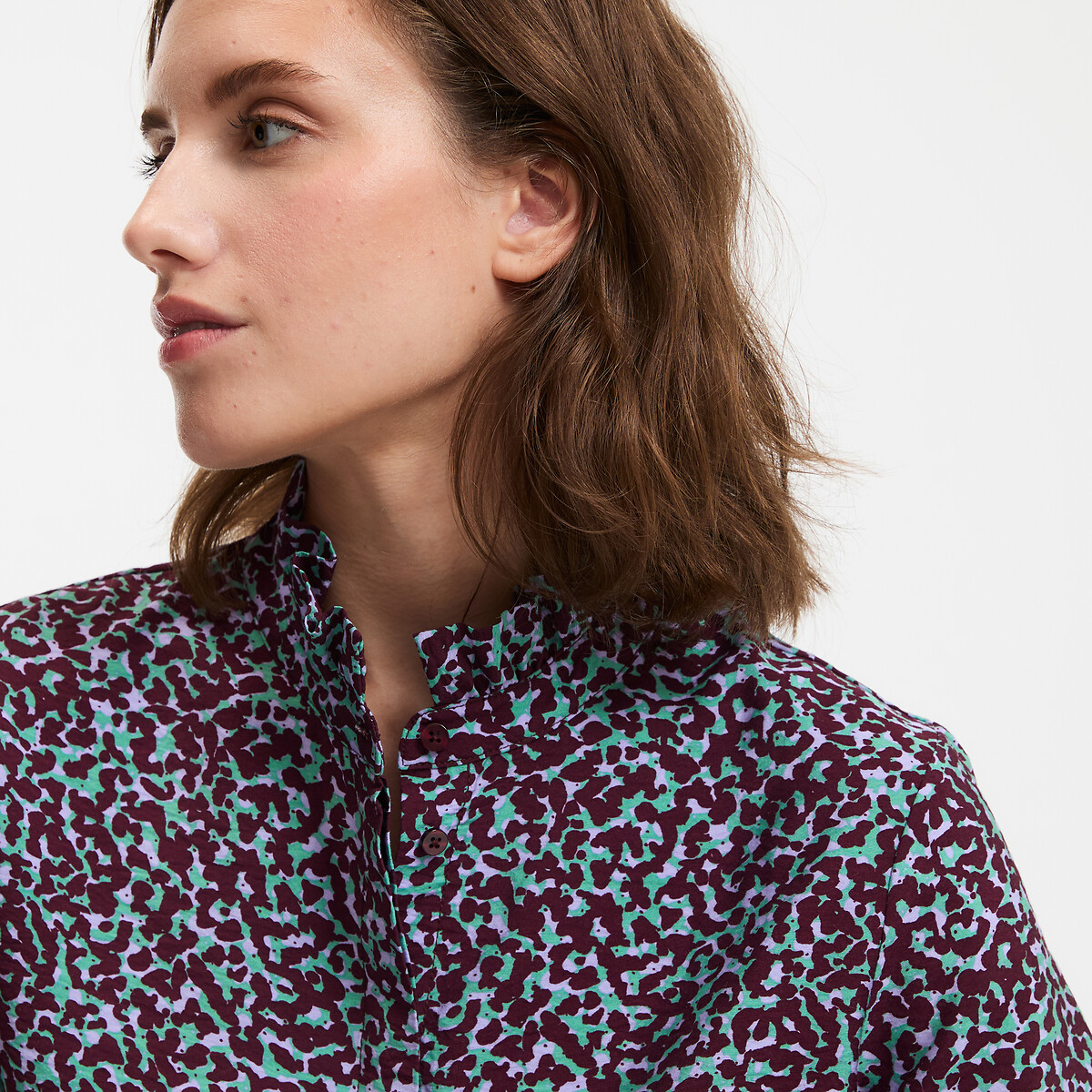 COLEÇÃO LA REDOUTE<br>Camisa de mangas compridas com gola vitoriana