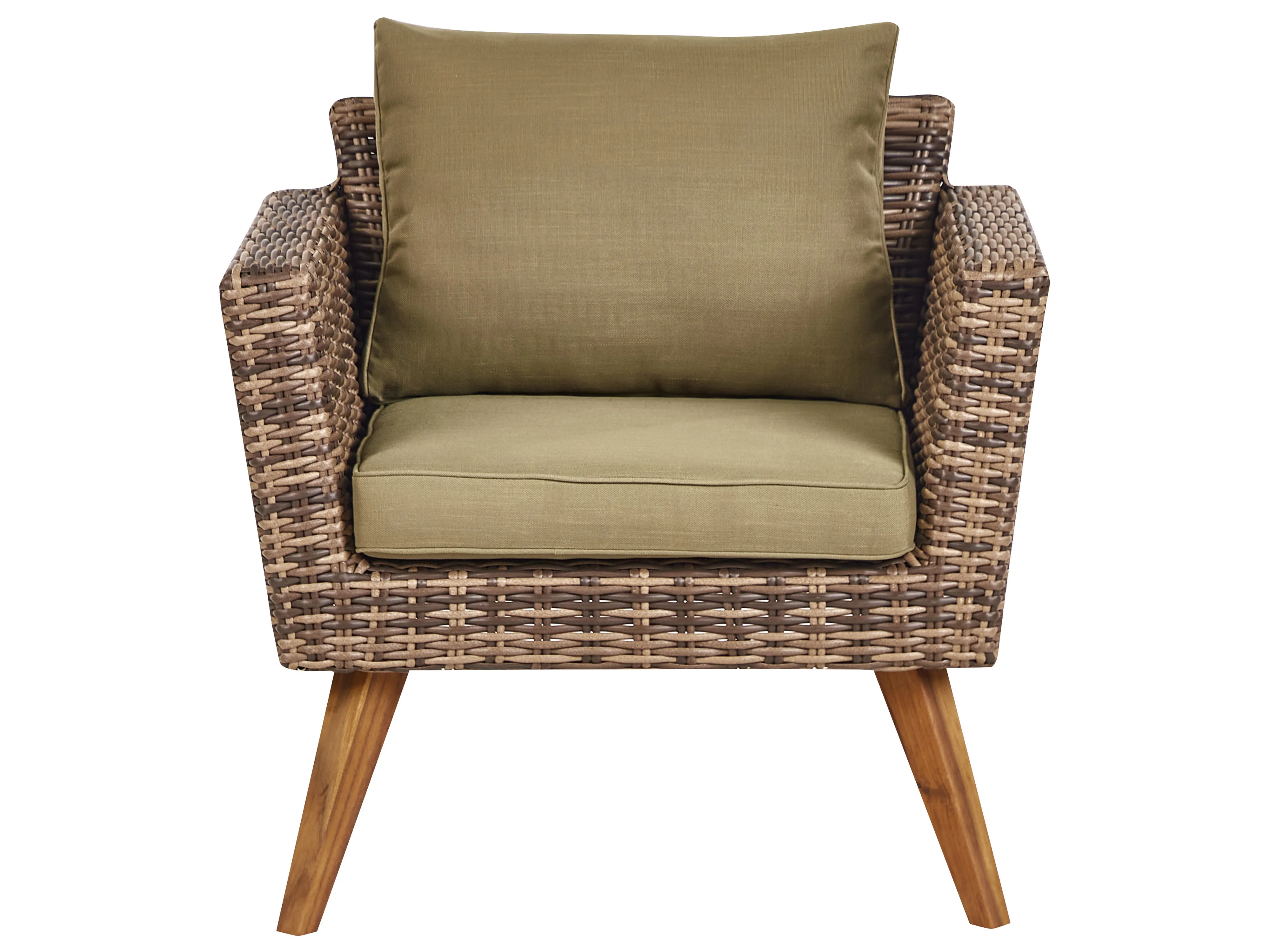Loungeset met tafel 5-zits VITTORIA XL PE rotan Olijfgroen
