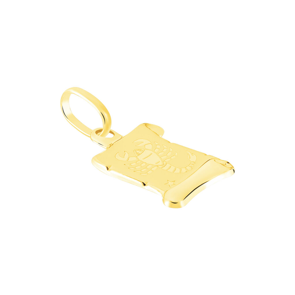 Pendentif Lamie Zodiaque Parchemin Or Jaune