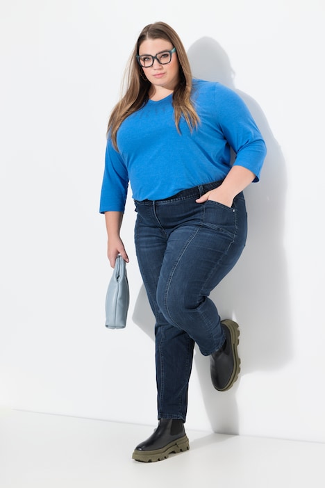 Boyfriend-Jeans, Ziernähte, weites Bein, 4-Pocket-Schnitt